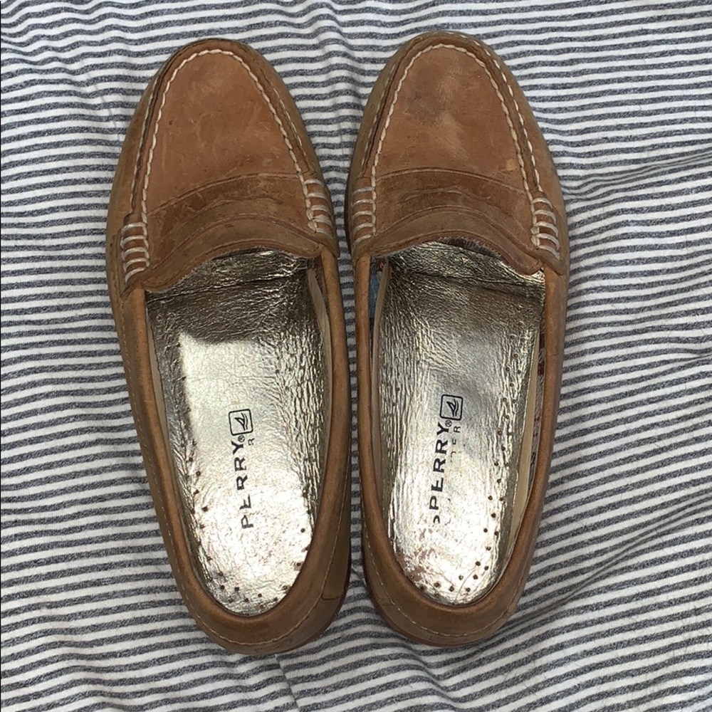 Sperry Topsider Penny Loafer Tan Leather Flats